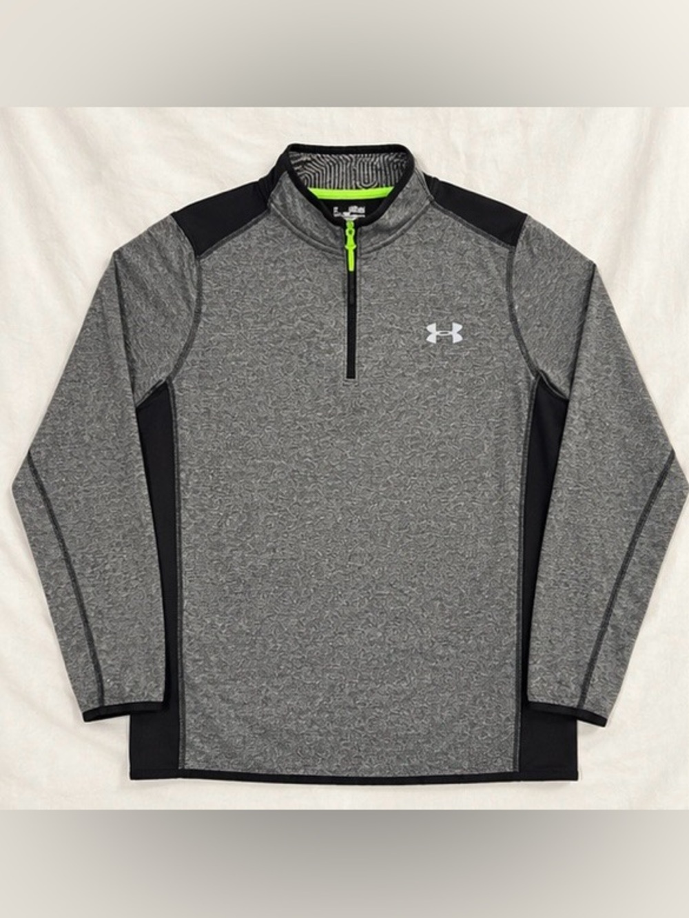 Under Armour ColdGear 1/4 Zip Pullover Gray Black Men’s Medium